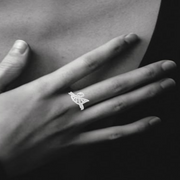 Swan 925 Sterling Silver Rhodium Plated Ring